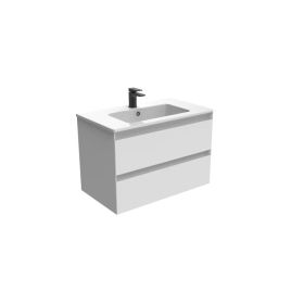 Saneux UNI 80cm 2 drawer wall mounted unit - Matt White