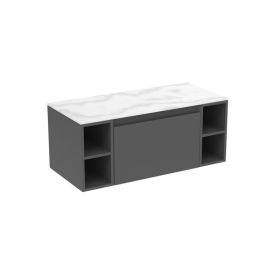 Saneux UNI 100cm Kit - 60cm 1 Drawer wall mounted unit & 2 x 20cm Spacers - Matt Anthracite