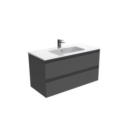Saneux UNI 100cm 2 drawer wall mounted unit - Matt Anthracite
