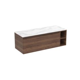 Saneux UNI 120cm Kit - 100cm 1 Drawer wall mounted unit & 20cm Spacer - English Oak