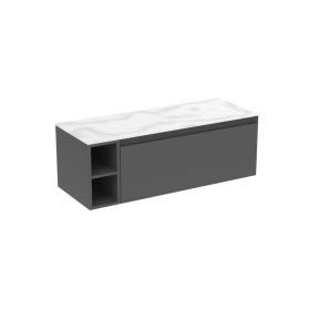 Saneux UNI 120cm Kit - 100cm 1 Drawer wall mounted unit & 20cm Spacer - Matt Anthracite