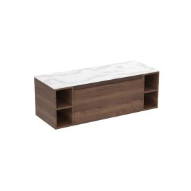 Saneux UNI 120cm Kit - 80cm 1 Drawer wall mounted unit & 2 x 20cm Spacers - English Oak