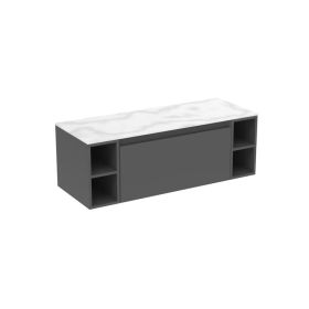 Saneux UNI 120cm Kit - 80cm 1 Drawer wall mounted unit & 2 x 20cm Spacers - Matt Anthracite