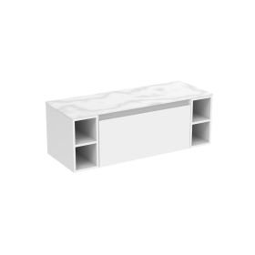 Saneux UNI 120cm Kit - 80cm 1 Drawer wall mounted unit & 2 x 20cm Spacers - Matt White