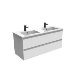 Saneux UNI 120cm 4 drawer wall mounted unit - Matt White