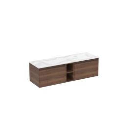 Saneux UNI 140cm Kit - 2 x 60cm 1 Drawer wall mounted unit & 20cm Spacer - English Oak