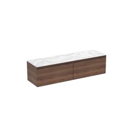 Saneux UNI 160cm Kit - 2 x 80cm 1 Drawer Wall Mounted Unit - English Oak