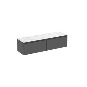 Saneux UNI 160cm Kit - 2 x 80cm 1 Drawer Wall Mounted Unit - Matt Anthracite