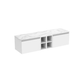 Saneux UNI 160cm Kit - 2 x 60cm 1 Drawer wall mounted unit & 2 x 20cm Spacers - Matt White