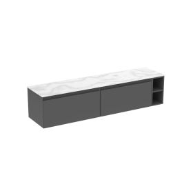 Saneux UNI 180cm Kit - 2 x 80cm 1 Drawer wall mounted unit & 20cm Spacer - Matt Anthracite