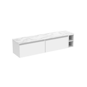 Saneux UNI 180cm Kit - 2 x 80cm 1 Drawer wall mounted unit & 20cm Spacer - Matt White