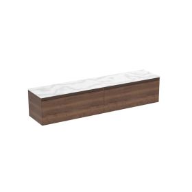 Saneux UNI 200cm Kit - 2 x 100cm 1 Drawer Wall Mounted Unit - English Oak