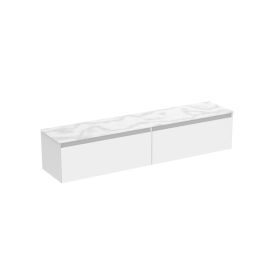 Saneux UNI 200cm Kit - 2 x 100cm 1 Drawer Wall Mounted Unit - Matt White