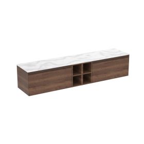 Saneux UNI 200cm Kit - 2 x 80cm 1 Drawer wall mounted unit & 2 x 20cm Spacers - English Oak