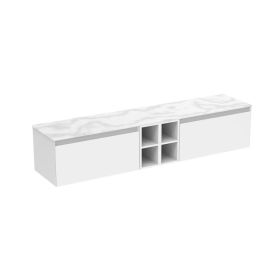 Saneux UNI 200cm Kit - 2 x 80cm 1 Drawer wall mounted unit & 2 x 20cm Spacers - Matt White