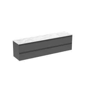 Saneux UNI 200cm Kit - 2 x 100cm 2 Drawer Wall Mounted Unit - Matt Anthracite