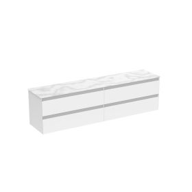 Saneux UNI 200cm Kit - 2 x 100cm 2 Drawer Wall Mounted Unit - Matt White