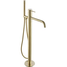 Just Taps VOS Floor Standing Bath Shower Mixer Tap With Kit-Brushed Brass