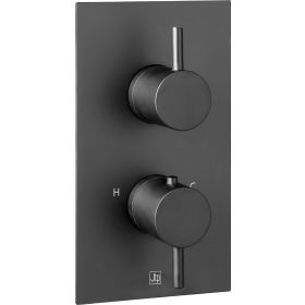 Just Taps VOS Thermostatic Concealed 1 Outlet Shower Valve-Matt Black 