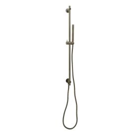 Just Taps VOS Brushed Black Slide Rail With Single Function Hand Shower And Hose