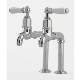 Perrin & Rowe Mayan Deck Bib with levers Kitchen mixer Tap Polished Nickel