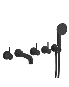 Crosswater MPRO Industrial Carbon Black 5 Hole Bath Filler