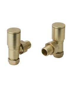 Just Taps Angled Brushed Brass Radiator Valve
