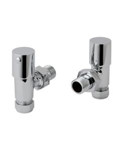Just Taps Angled Brass with chrome finish Radiator Valve