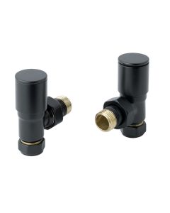 Just Taps Matt Black Angled Radiator Valves