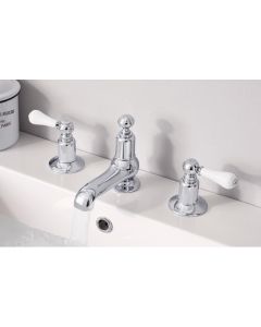 Crosswater Belgravia Lever Basin 3 Hole Set With Pop-Up Waste-Chrome