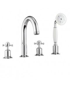 Crosswater Belgravia Crosshead Bath 4 Hole Set with Kit
