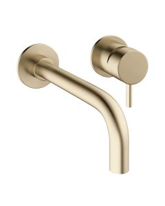 Crosswater MPRO Wall Mounted Basin Mixer Tap - Brushed Brass