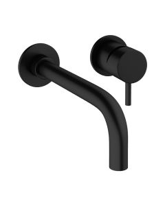 Crosswater MPRO Wall Mounted 2 Hole Basin Mixer Tap Matt Black 