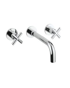 Crosswater MPRO Crosshead Basin 3 Hole Set Chrome - H: 75.5mm P: 192mm