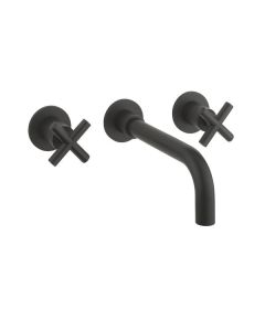 Crosswater MPRO Crosshead Basin 3 Hole Set Matt Black - H: 75.5mm P: 192mm