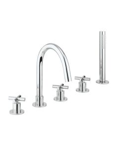 Crosswater MPRO Crosshead Bath 5 Hole Set Chrome
