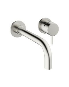 Crosswater MPRO Wall Mounted 2 Hole Basin Mixer Tap Brushed Stainless Steel
