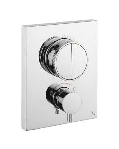 Crosswater MPRO Crossbox Push 2 Outlet Trimset Chrome 