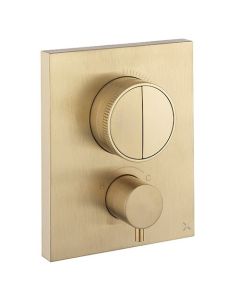 Crosswater MPRO Crossbox Push 2 Outlet Trimset Brushed Brass