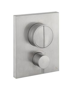 Crosswater MPRO Crossbox Push 2 Outlet Trimset Brushed Stainless Steel 