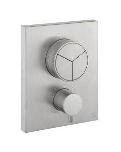 Crosswater MPRO Crossbox Push 3 Outlet Trimset Brushed Stainless Steel 