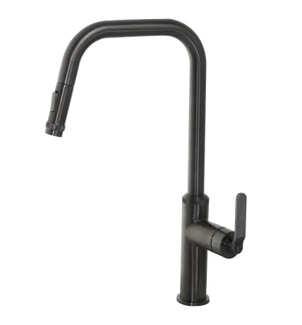 Just Taps Decor Brushed Black Single Lever Pull Out Sink Mixer