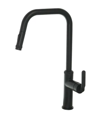 Just Taps Decor Matt Black Single Lever Pull Out Sink Mixer