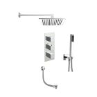 Just Taps Square Thermostat with Overhead Shower