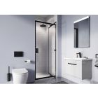Crosswater Clear 6 Infold Door & Side Panel Matt Black 