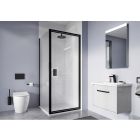 Crosswater Clear 6 Pivot Door & Side Panel Matt Black