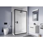 Crosswater Clear 6 Single Sliding Door & Side Panel Matt Black