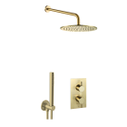 Just Taps Vos Shower Combination 2 Outlet Brushed Brass