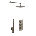 Just Taps Vos Shower Combination 2 Outlet Brushed Black