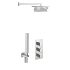 Just Taps Square Thermostat with Overhead Shower and Fixed Shower Handle